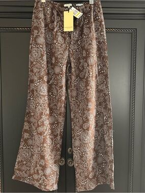Scotch & Soda Linen Lounge Pants Pull On All over print brown Women’s Medium